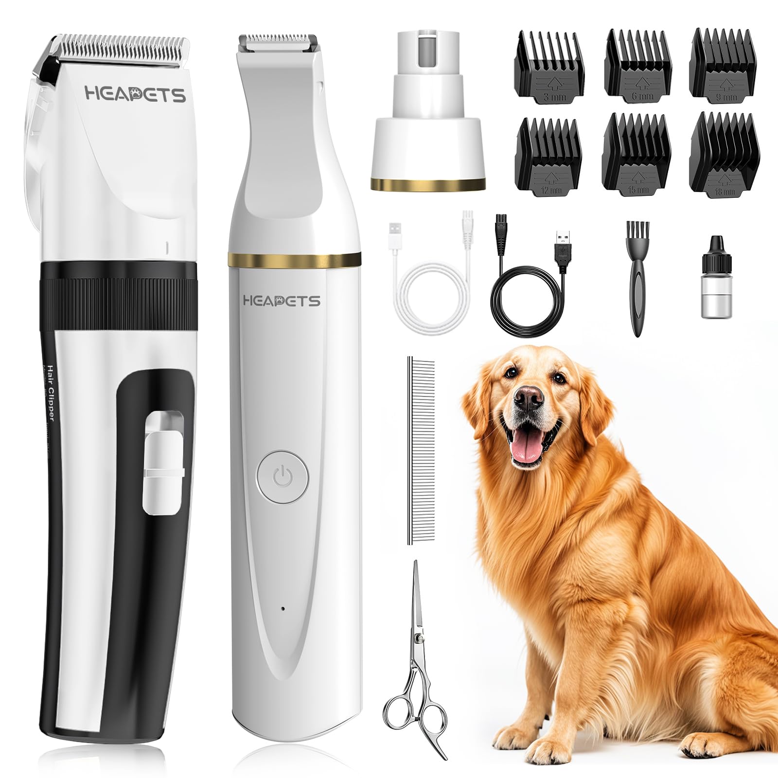 HEAPETS cortapelos para perros: corte preciso en cuerpo y cara.