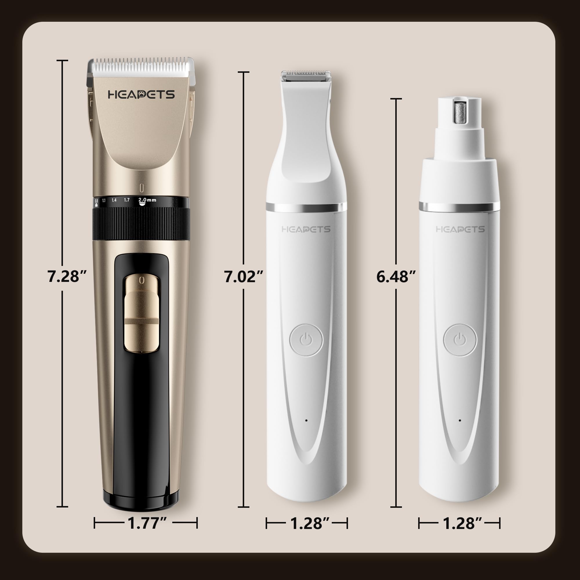 HEAPETS: diseño compacto para grooming en casa.