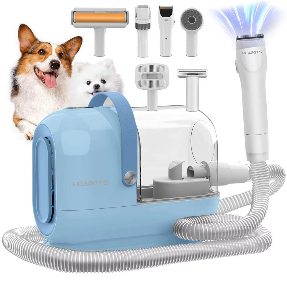 HEAPETS kit acicalado para perros con aspiradora de 3L, recoge pelo fácilmente.
