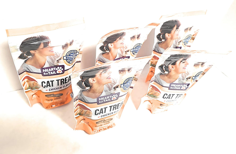Heart To Tail gatos snacks pollo, textura atractiva para entrenamiento suave