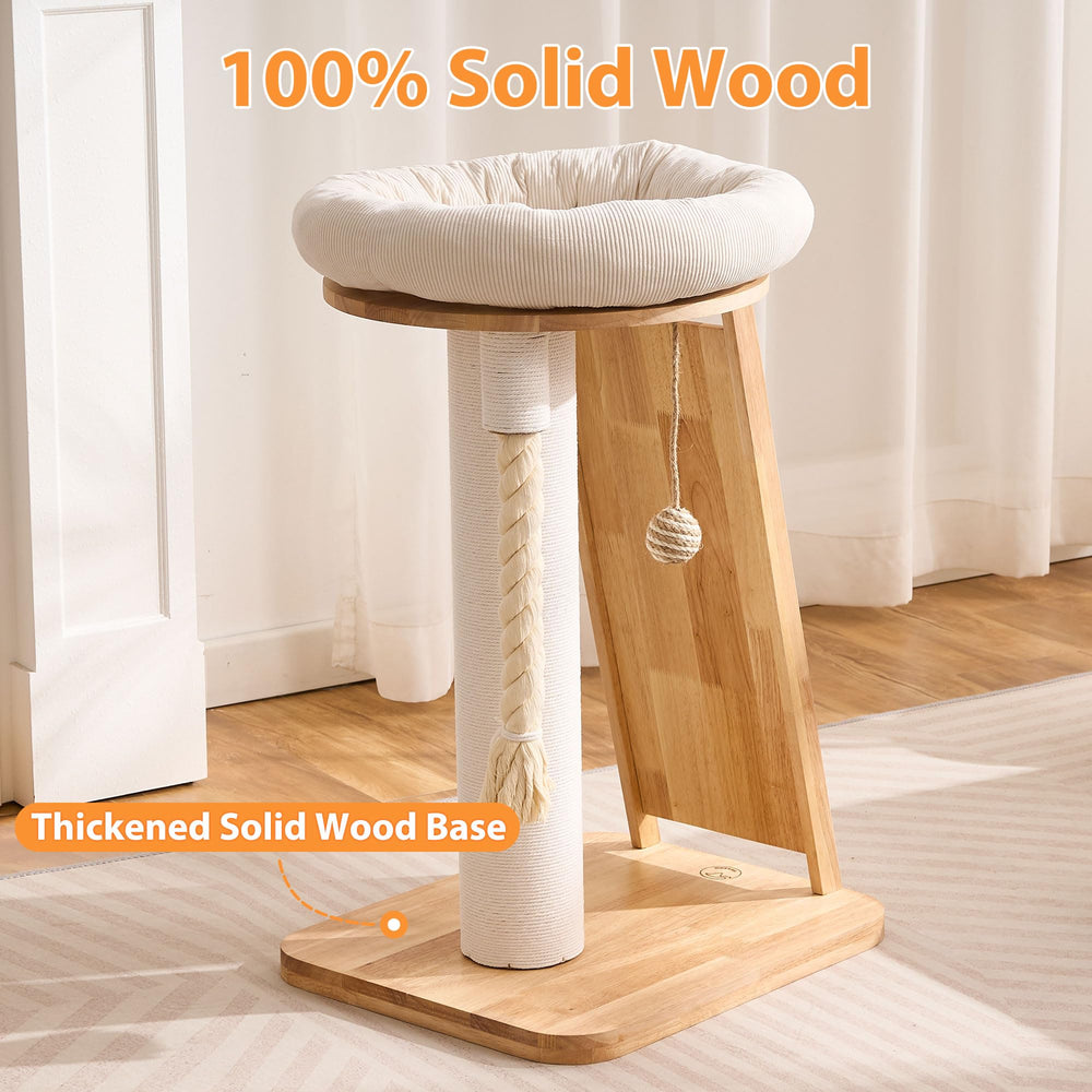 HEASON base-madera-solida-estabilidad: estructura estable para gatos grandes y activos.