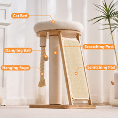 HEASON torre-gatos-pequena-interior: espacio compacto para trepar y afilar uñas.