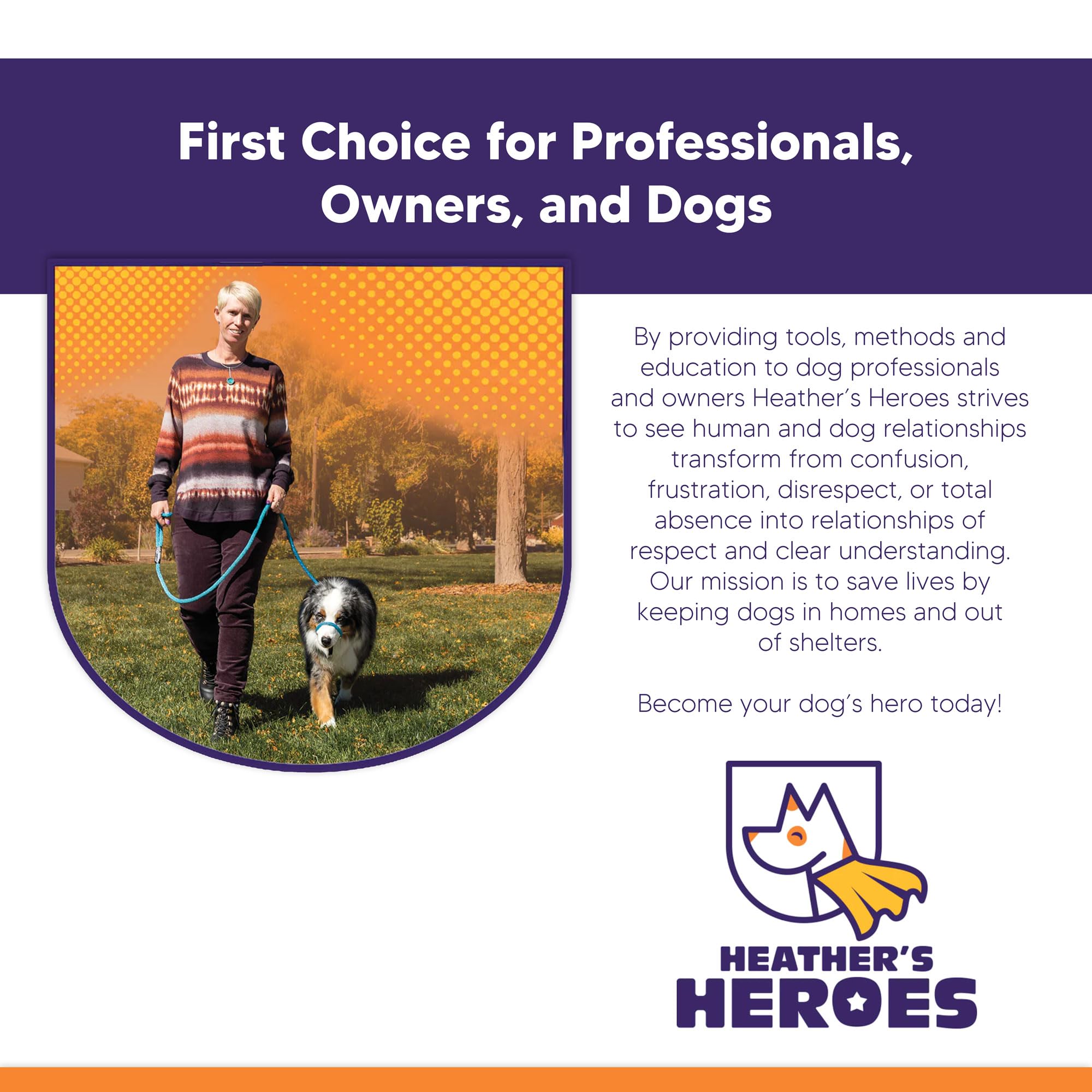 Heather's Heroes The Sidekick respaldo profesional para entrenadores y dueños.
