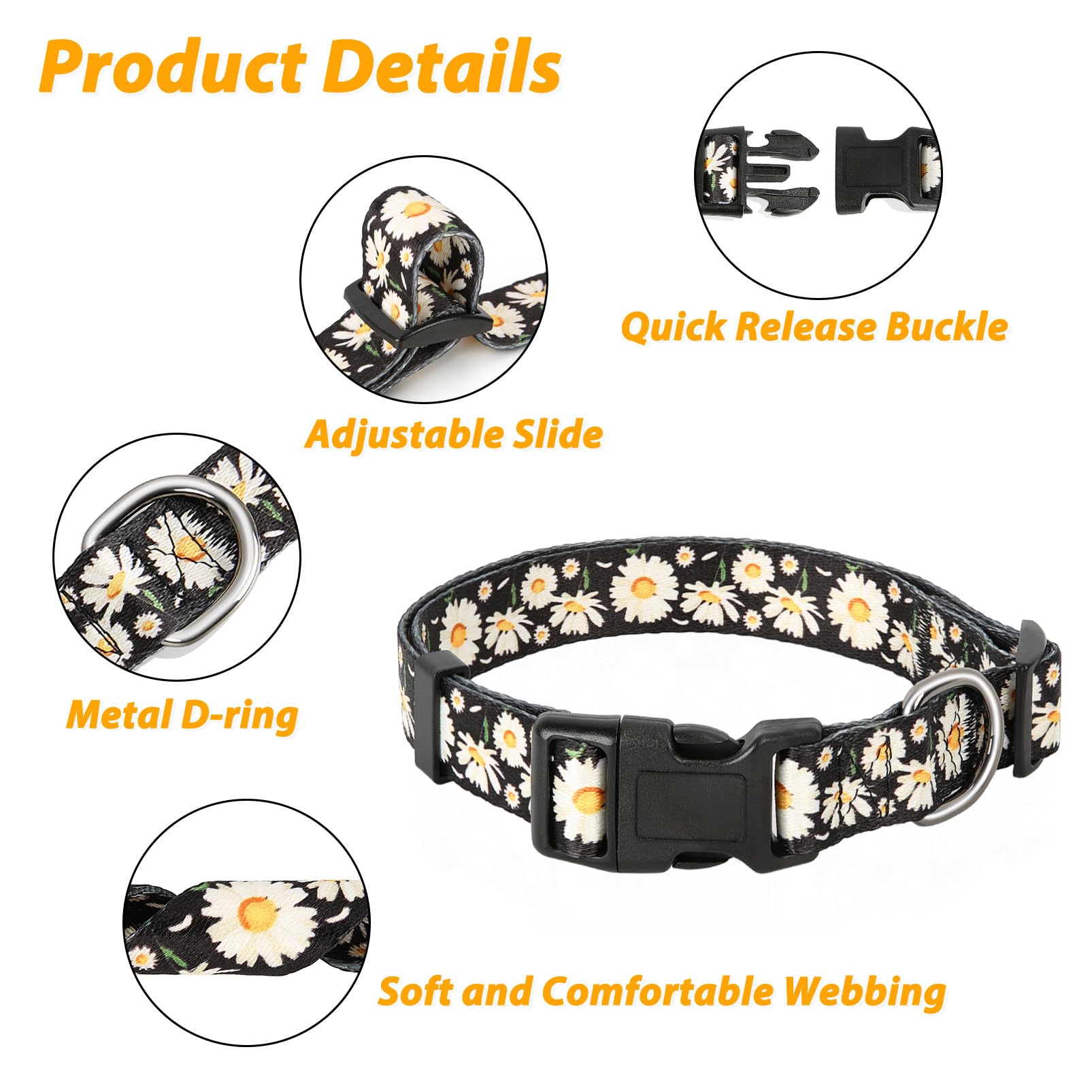 HEELE collar margarita hebilla rápida para ponérselo con seguridad.