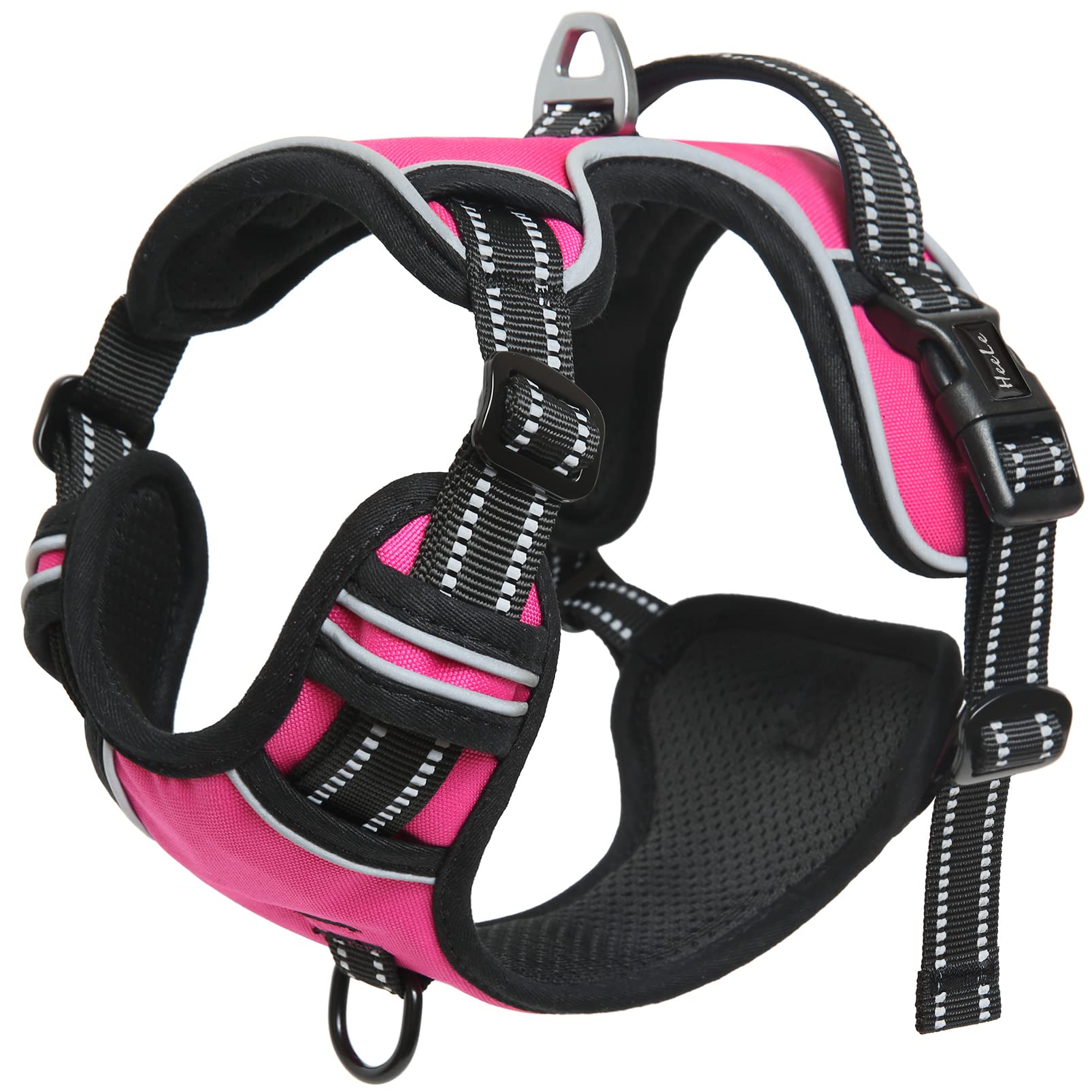 HEELE arnés para perro rosa XL, vista trasera con asa de control.