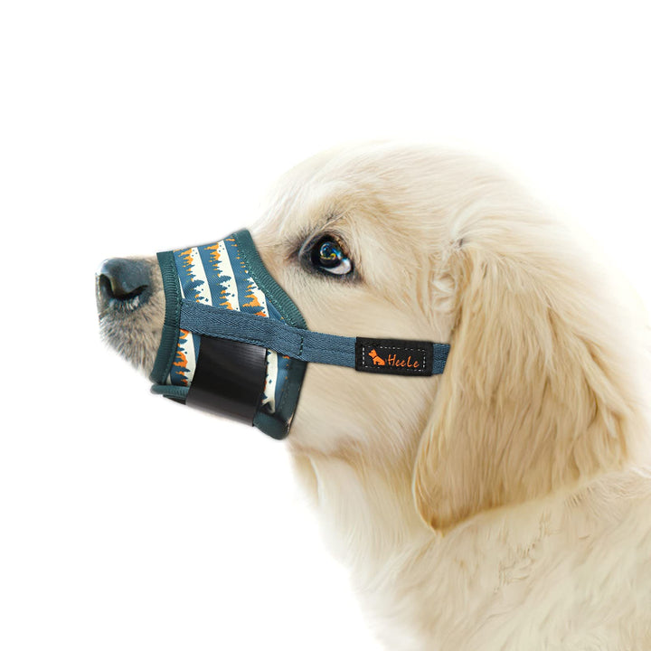 HEELE Muzzle para perros: ajuste cómodo en nariz y cuello para paseos más seguros.