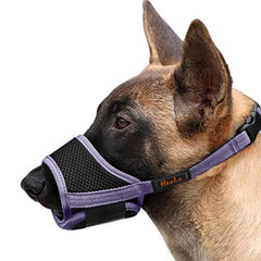 Mordaza HEELE para perros de nylon suave con malla ventilada para mayor comodidad.