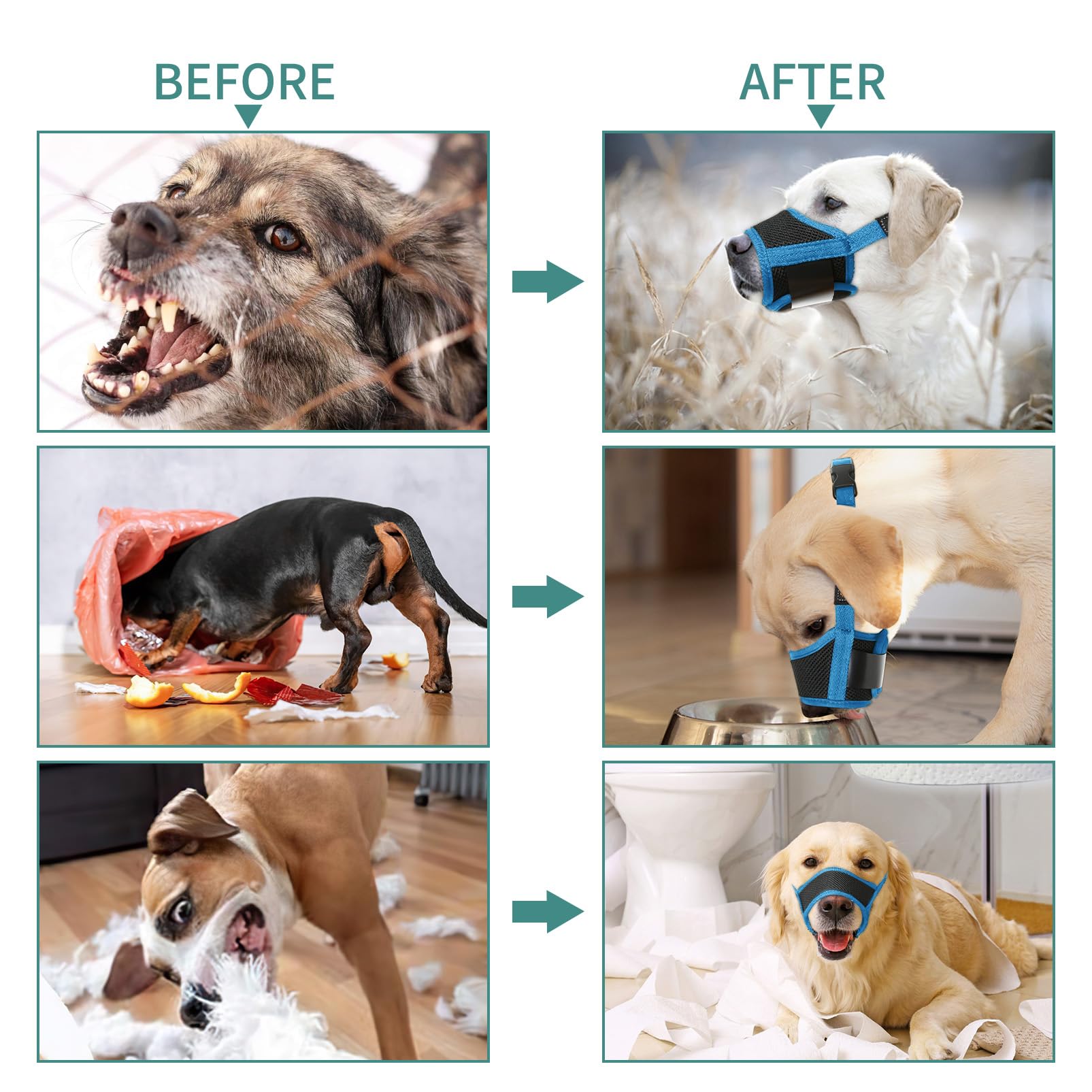 HEELE bozal para perro, tamaño ajustable para todos los tamaños.
