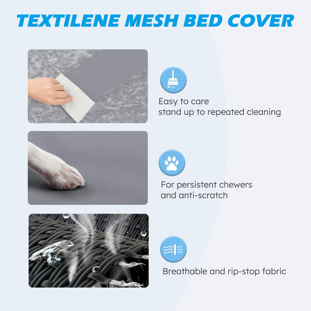 Heeyoo cama para perro con estructura de acero pintado, resistente al exterior.