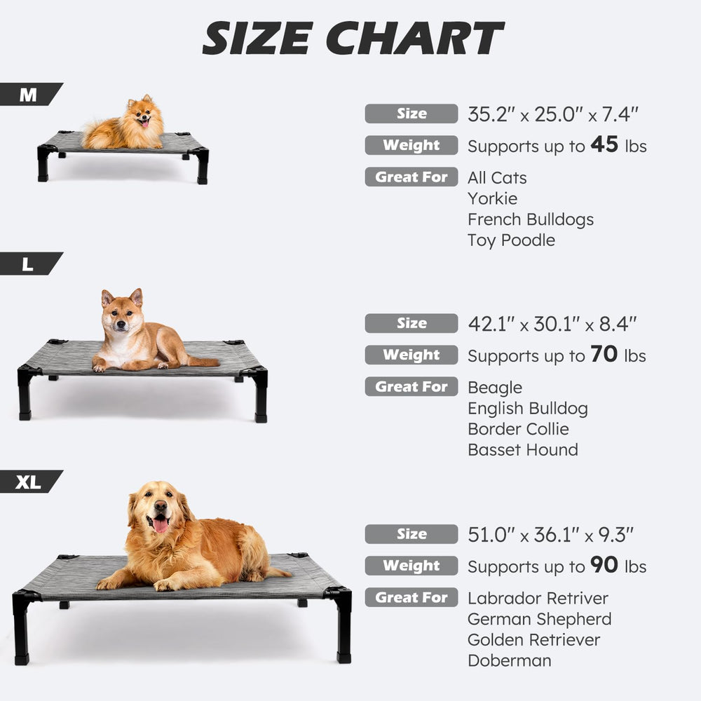 Cama para perro Heeyoo con malla transpirable para limpieza fácil.