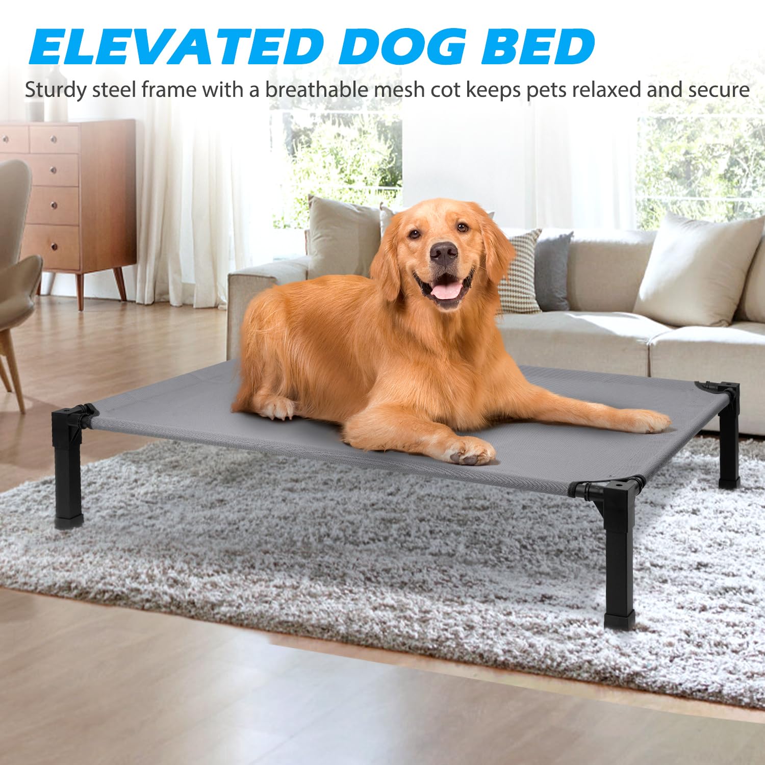 Heeyoo cama para perro para uso interior y exterior, portátil.