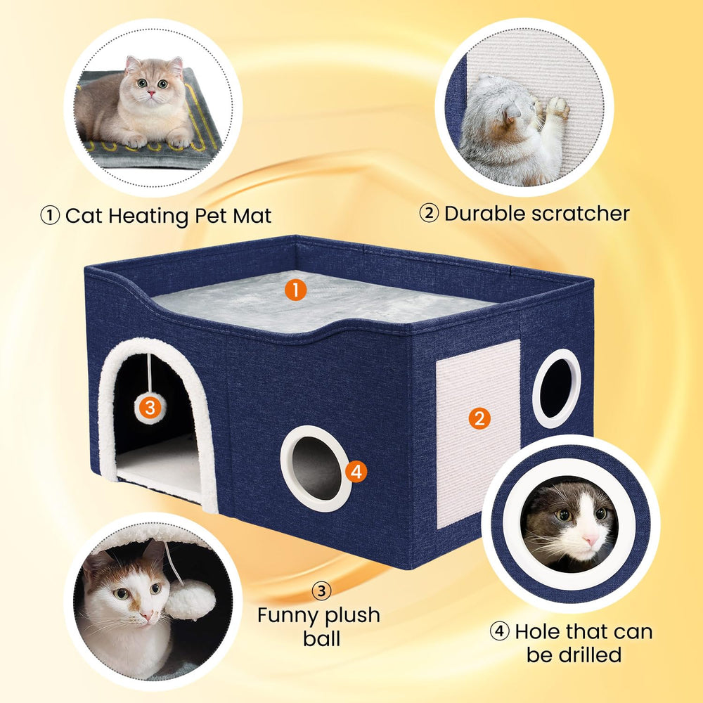Heeyoo casa-gato-caliente-diseño-espacioso ofrece espacio para gatos grandes