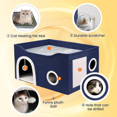 Heeyoo casa-gato-caliente-diseño-espacioso ofrece espacio para gatos grandes