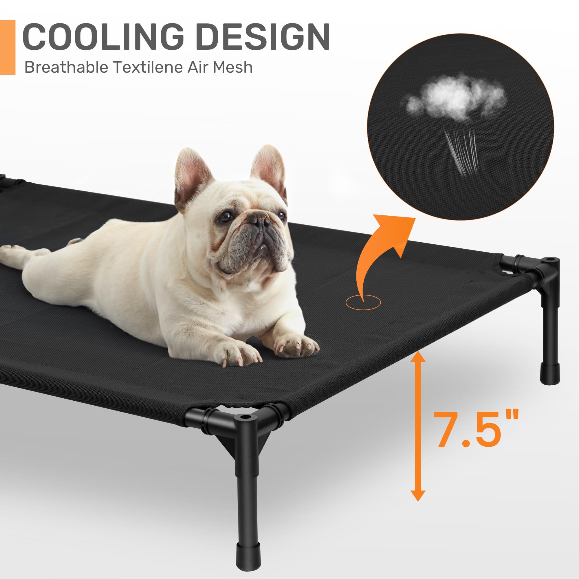 Heeyoo cama elevada con altura de 7,5 pulgadas para mejor flujo de aire.