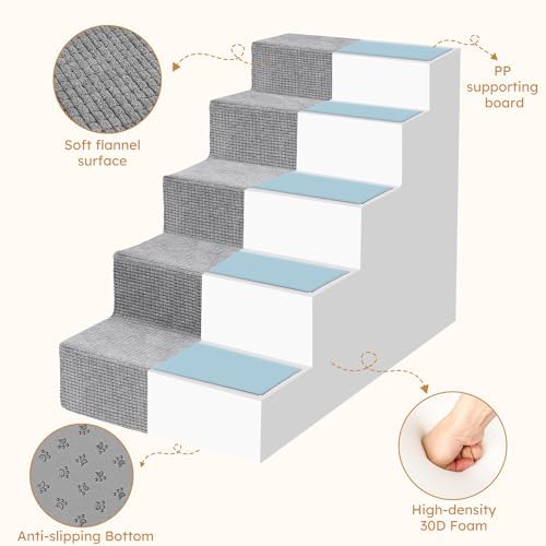 Heeyoo escalera perro base antideslizante aporta estabilidad al subir.