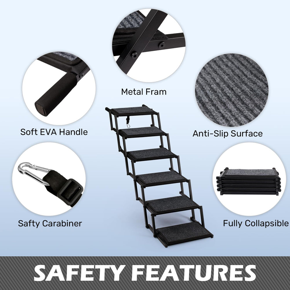 Heeyoo escaleras plegadas, almacenamiento compacto en coche o maletero.