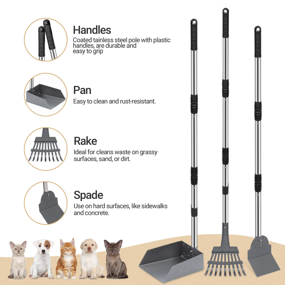 Heeyoo pala metálica para recoger heces de perro con facilidad.