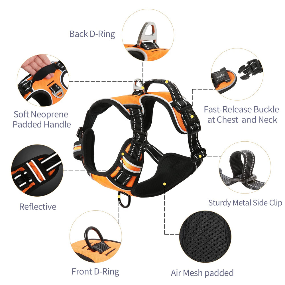 HEELE arnés para perro con dos anillos de correa frontal y dorsal para control flexible