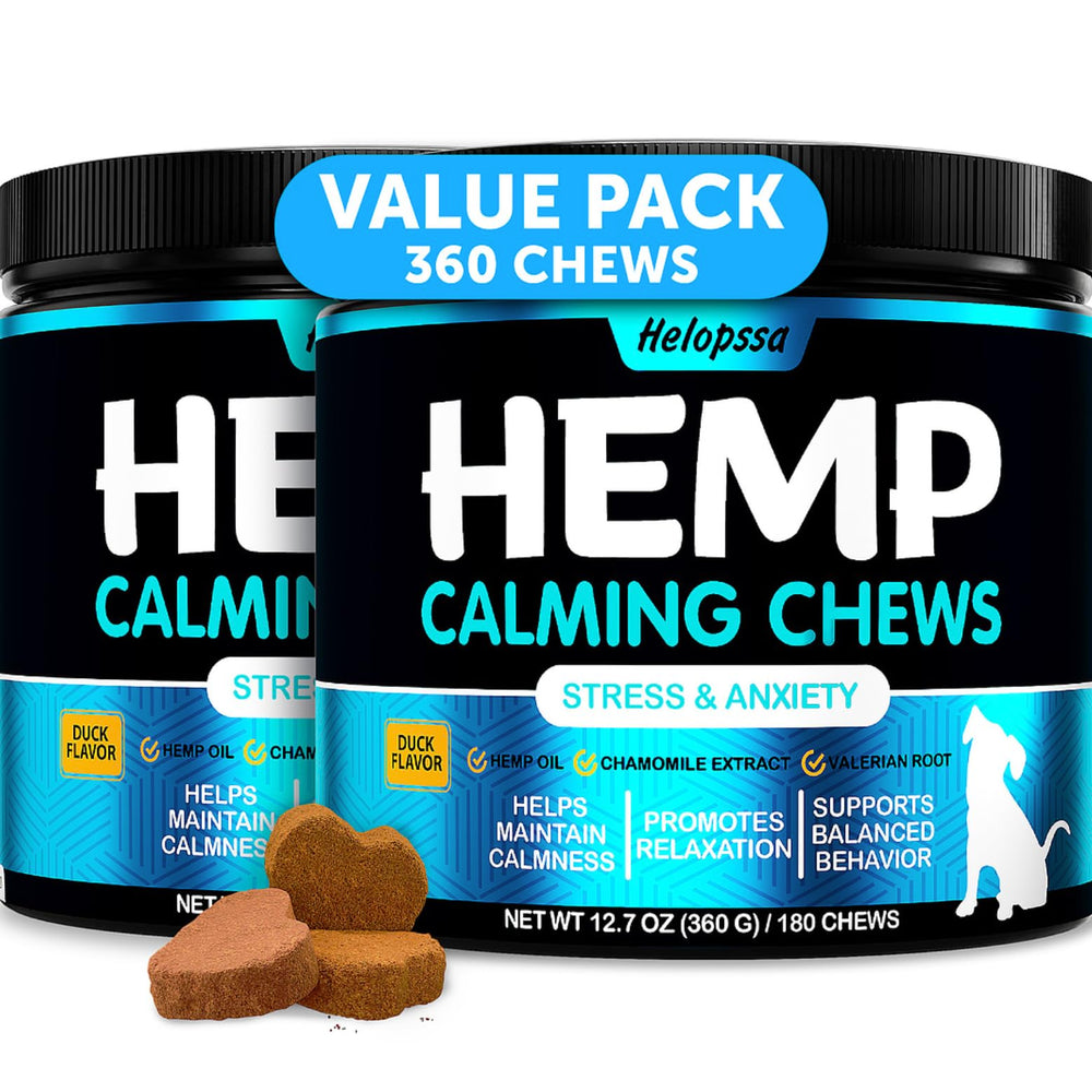 Helopssa: empaque de bocaditos calmantes para perros, ideal para ansiedad.