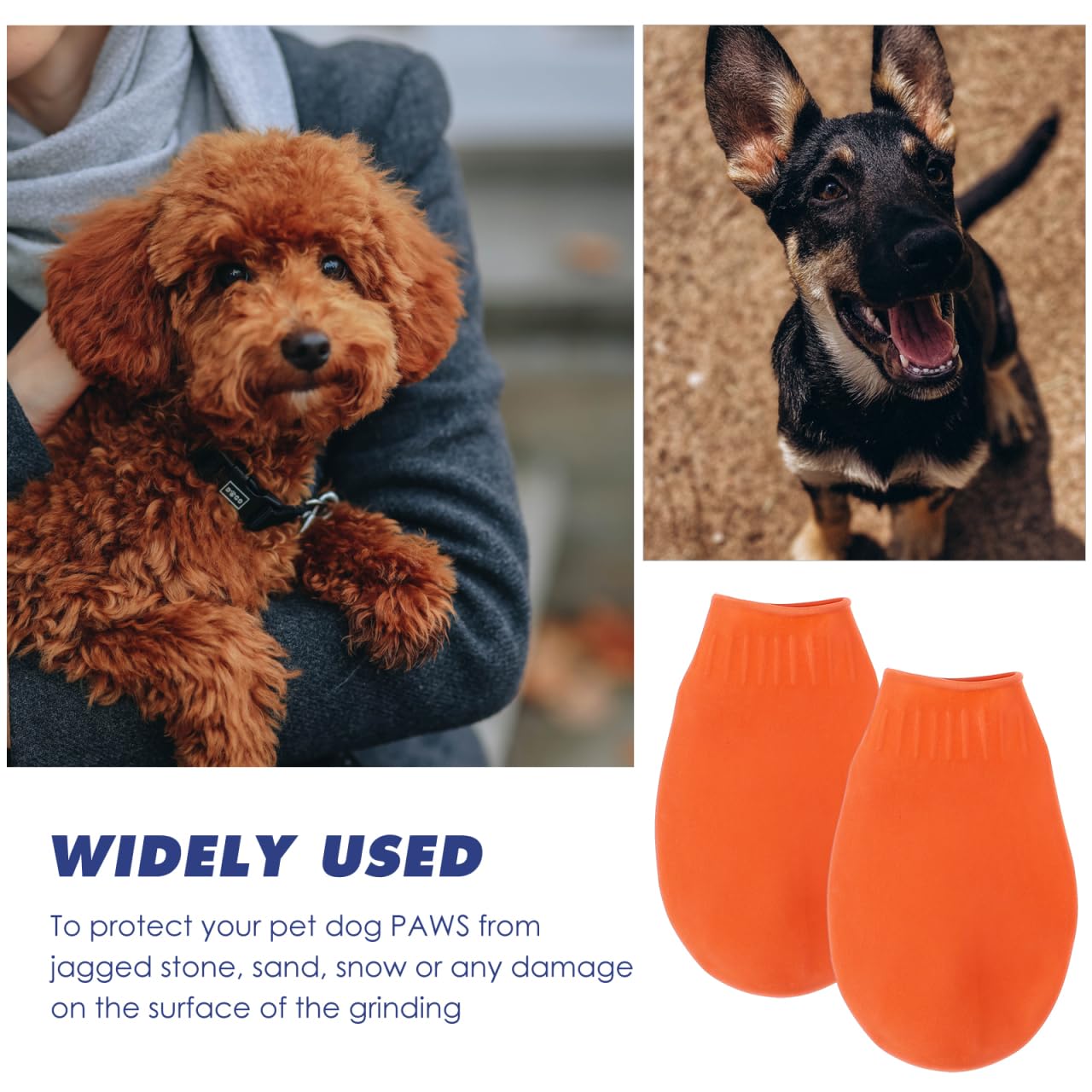 Hemobllo zapato para perro naranja tamaño M, detalle de caucho; protección contra humedad.