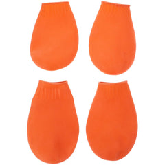 Hemobllo zapato para perro naranja tamaño M, vista frontal; protege patas durante paseos.