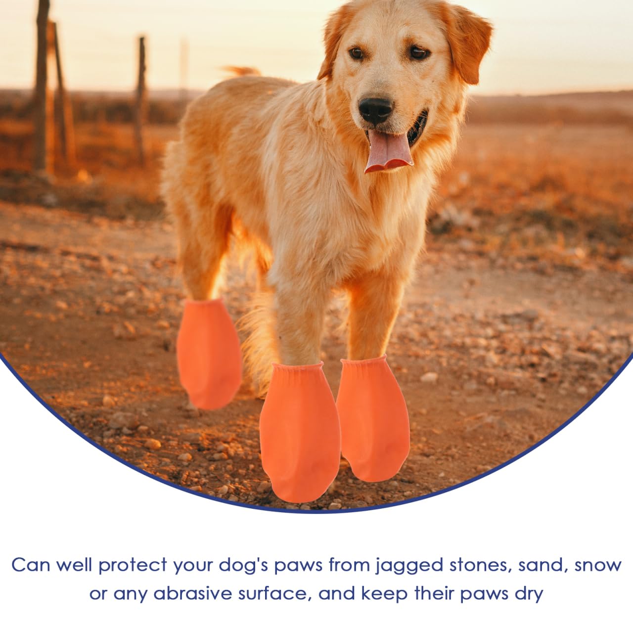 Hemobllo zapato para perro naranja tamaño M; paquete de cuatro para varias patas.