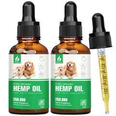 Hemyum aceite de hemp para mascotas en botella de 2 onzas, apoyo a la calma y movilidad.