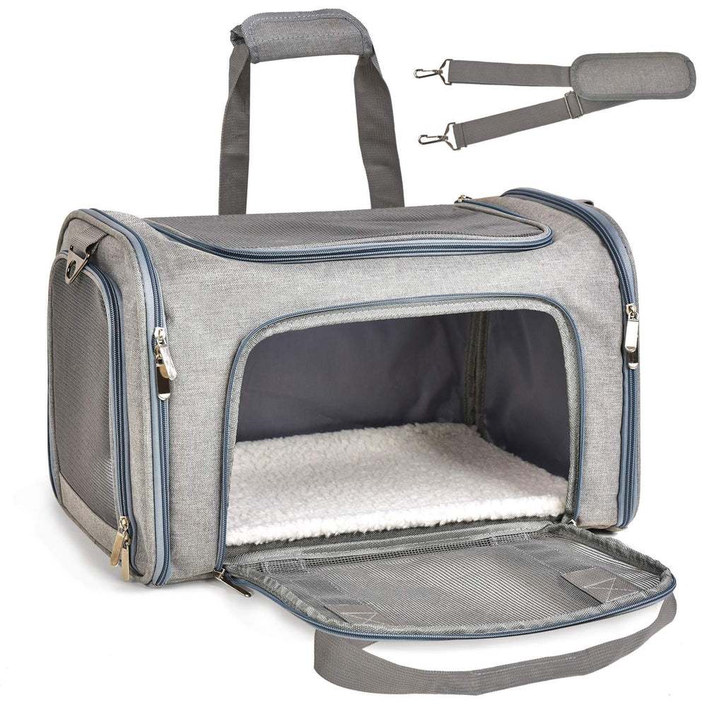Henkelion transportín gris compacto, fácil de guardar en la maleta.