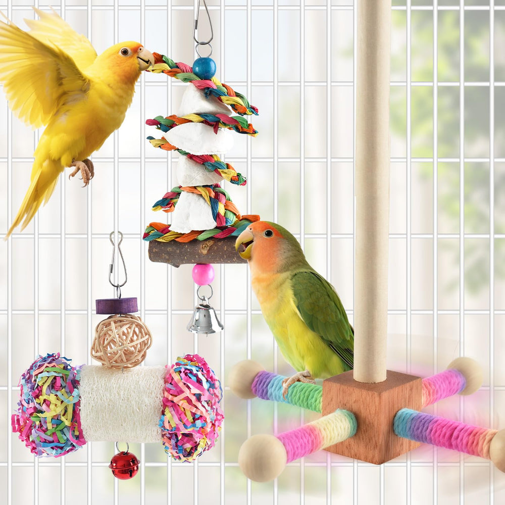 Henyopet juguete estimulante para aves mantiene ocupadas horas.