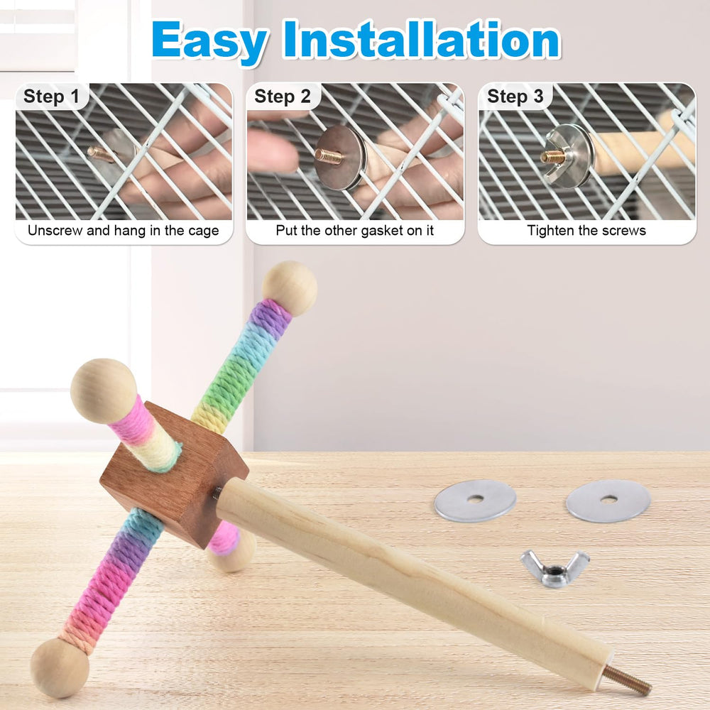 Henyopet percha jaula aves madera natural para mordisqueo y salud de las uñas.