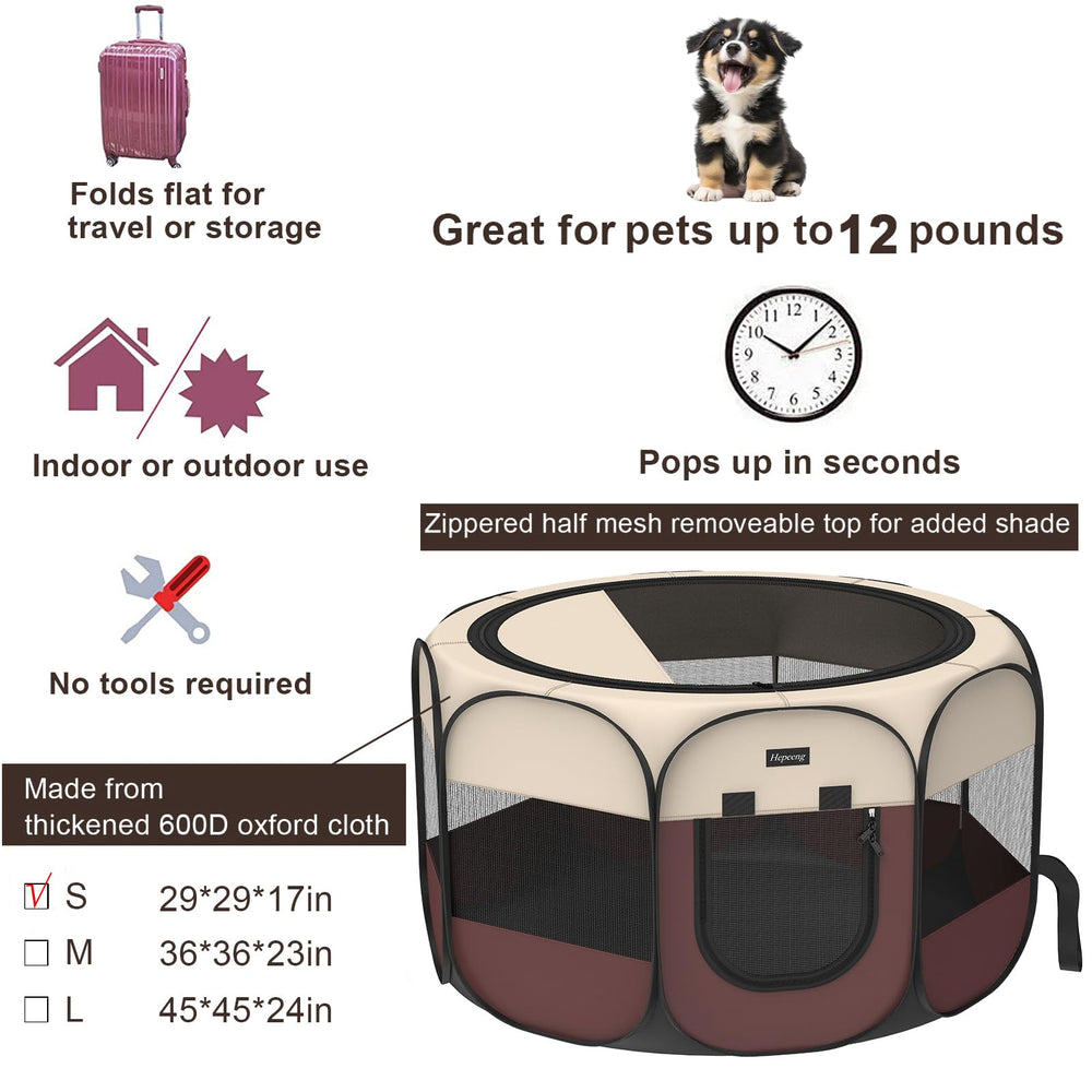 HEPEENG jaula-mascotas-29-pulgadas-diametro ofrece zona amplia para mascotas curiosas.
