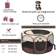 HEPEENG jaula-mascotas-29-pulgadas-diametro ofrece zona amplia para mascotas curiosas.