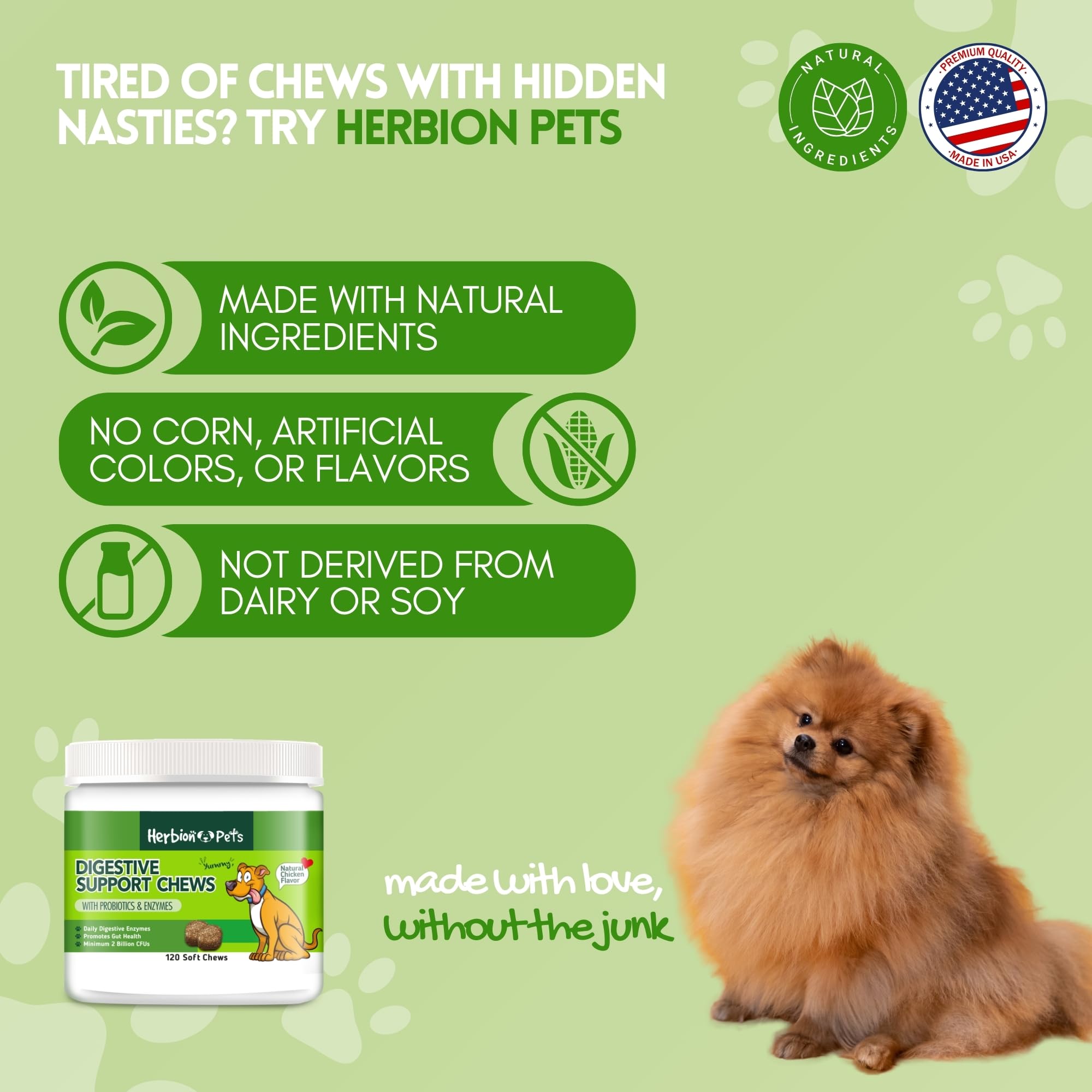 Herbion Pets: libre de maiz, sin colorantes artificiales