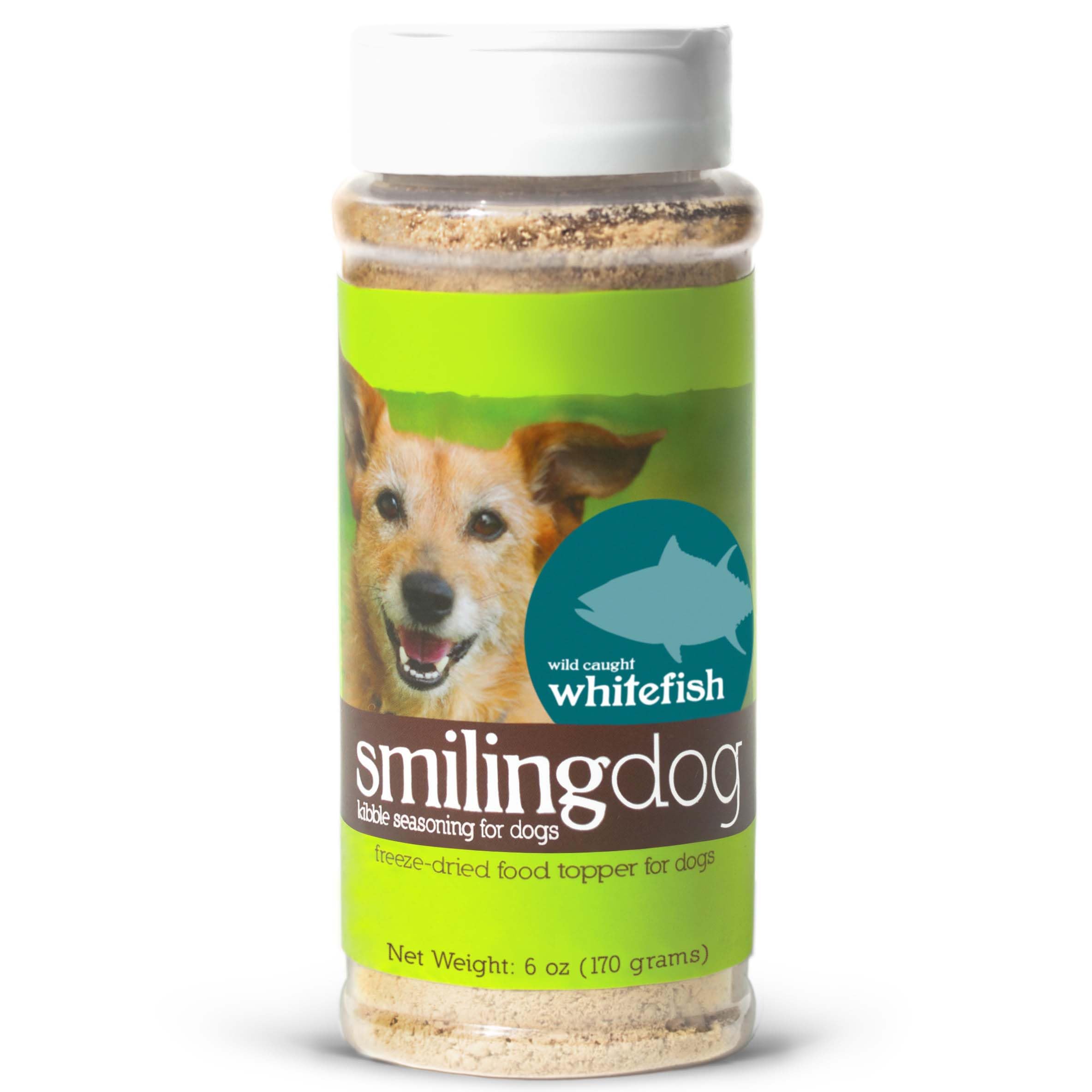 Herbsmith Kibble Seasoning con pescado blanco salvaje, ideal para paladares exigentes.