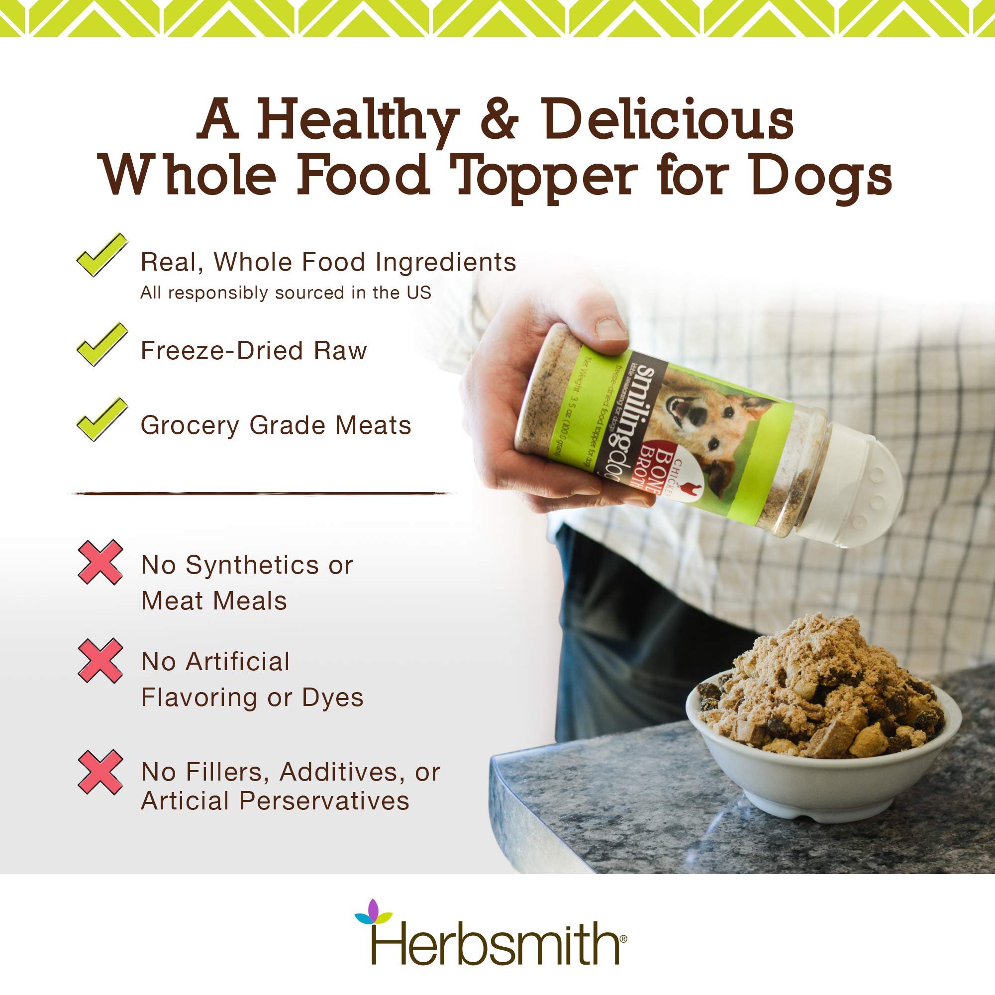 Herbsmith Kibble Seasoning sin granos ni rellenos para perros