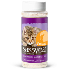 Herbsmith Sassy Cat Gruyère deshidratado en tarro para realzar croquetas