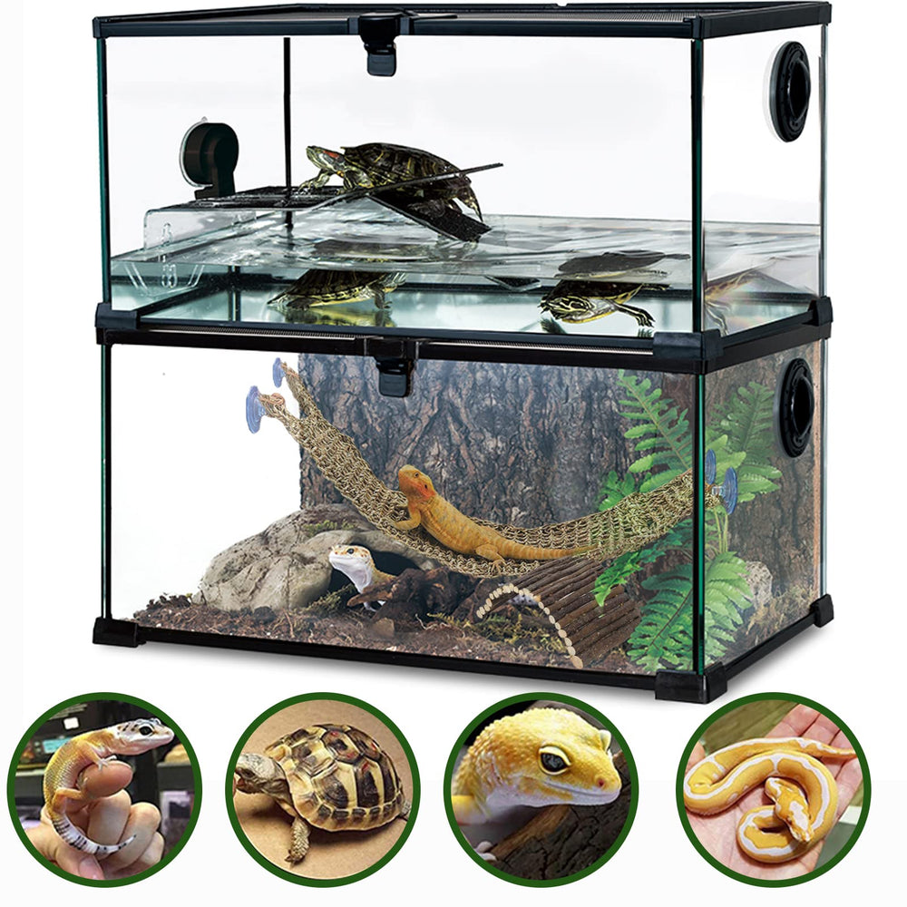HERCOCCI hoja artificial para terrario, añade textura y refugio para el reptil.
