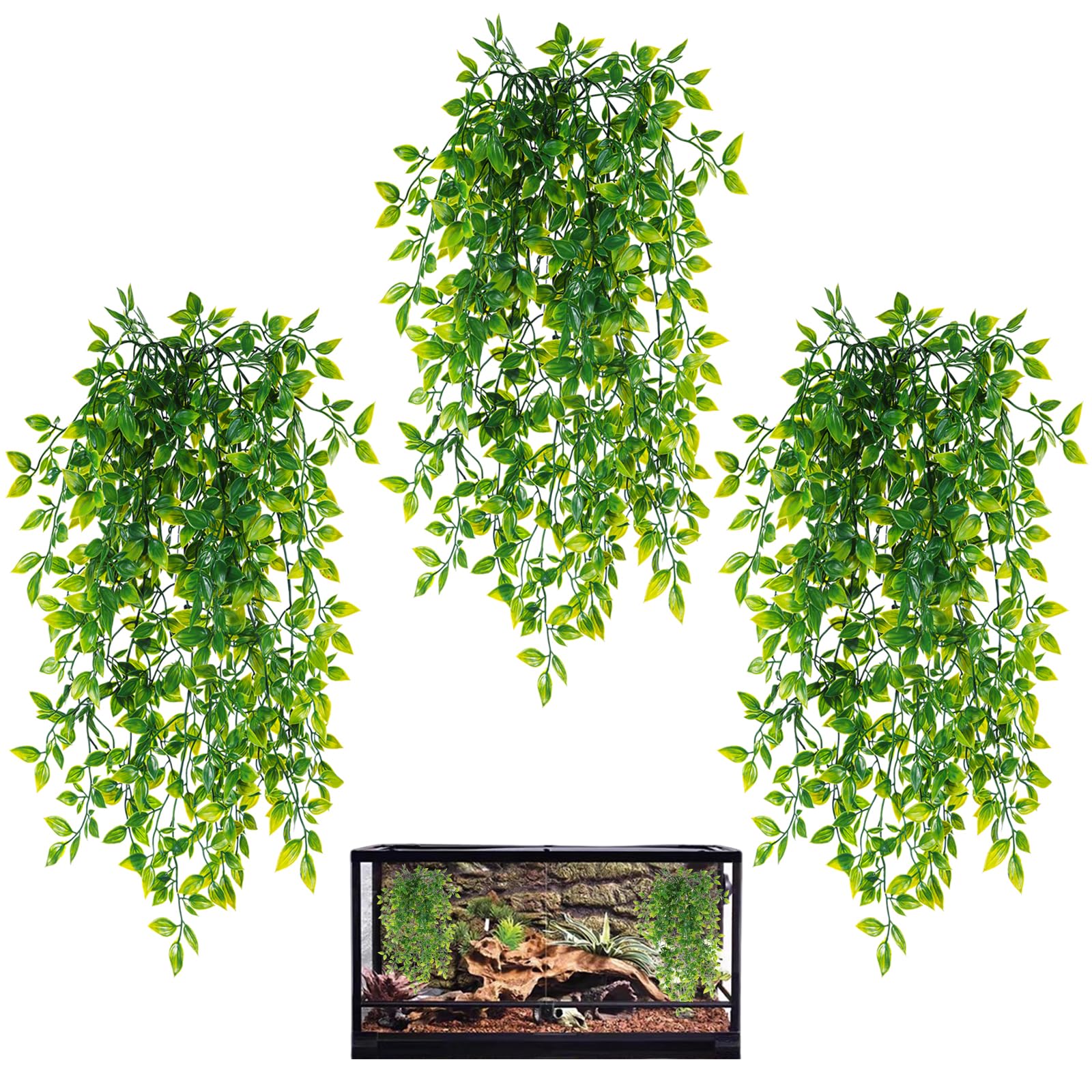 HERCOCCI Reptile Plants colgante: refugio colorido para reptiles y área de trepar.
