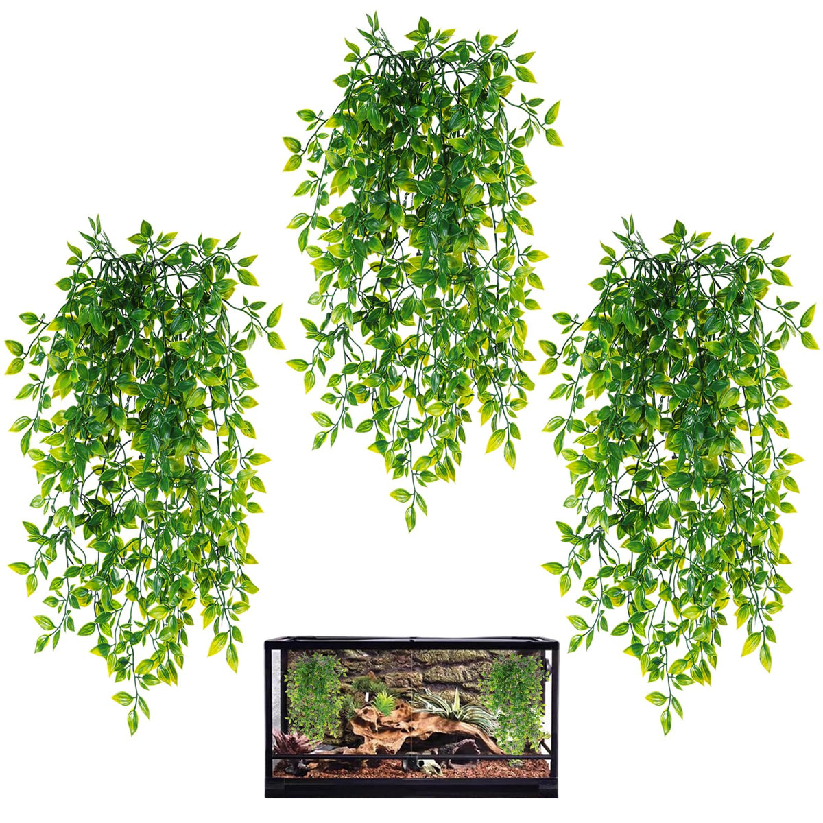 HERCOCCI Reptile Plants colgante: refugio colorido para reptiles y área de trepar.
