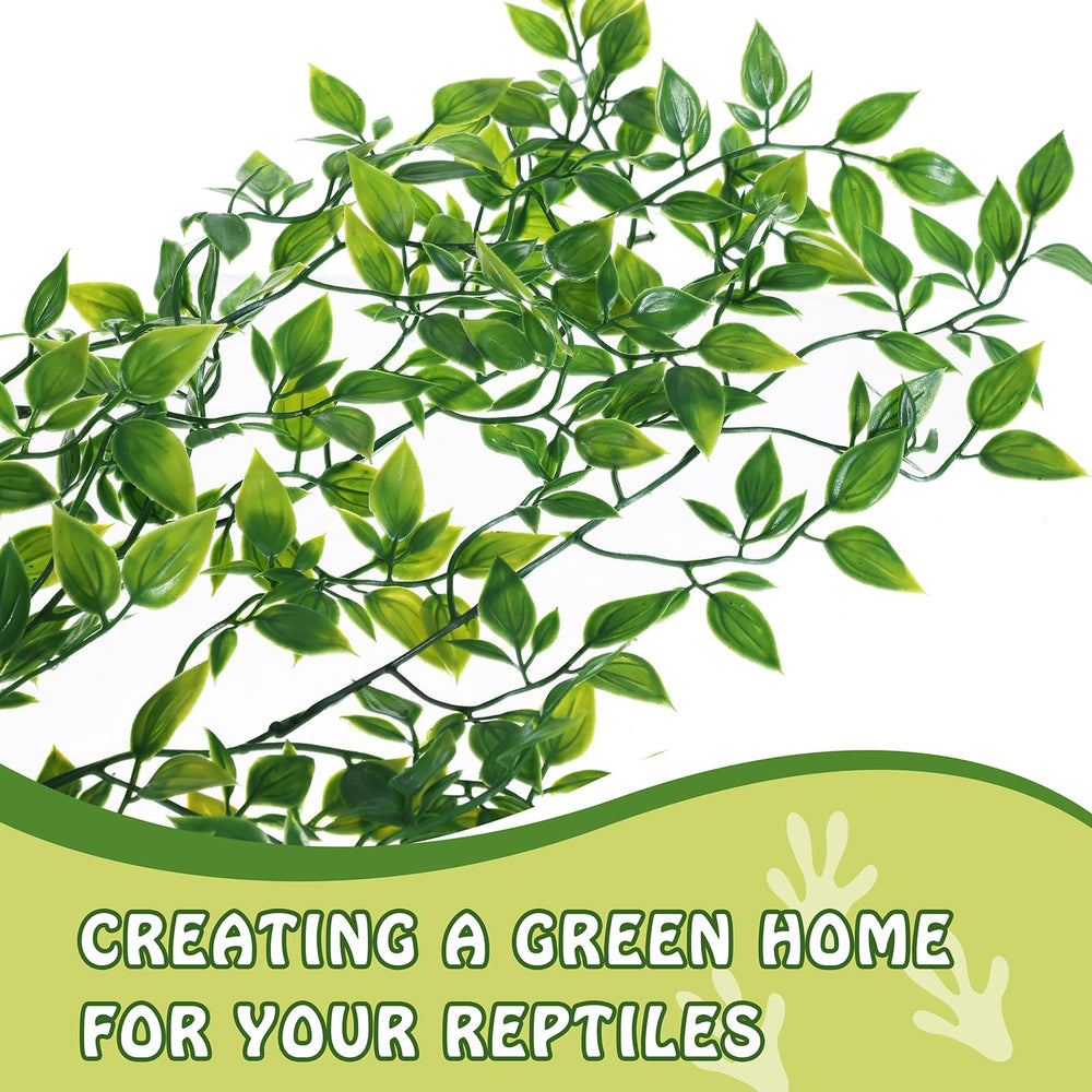 HERCOCCI Reptile Plants hojas-de-seda: decoración natural segura para terrarios.