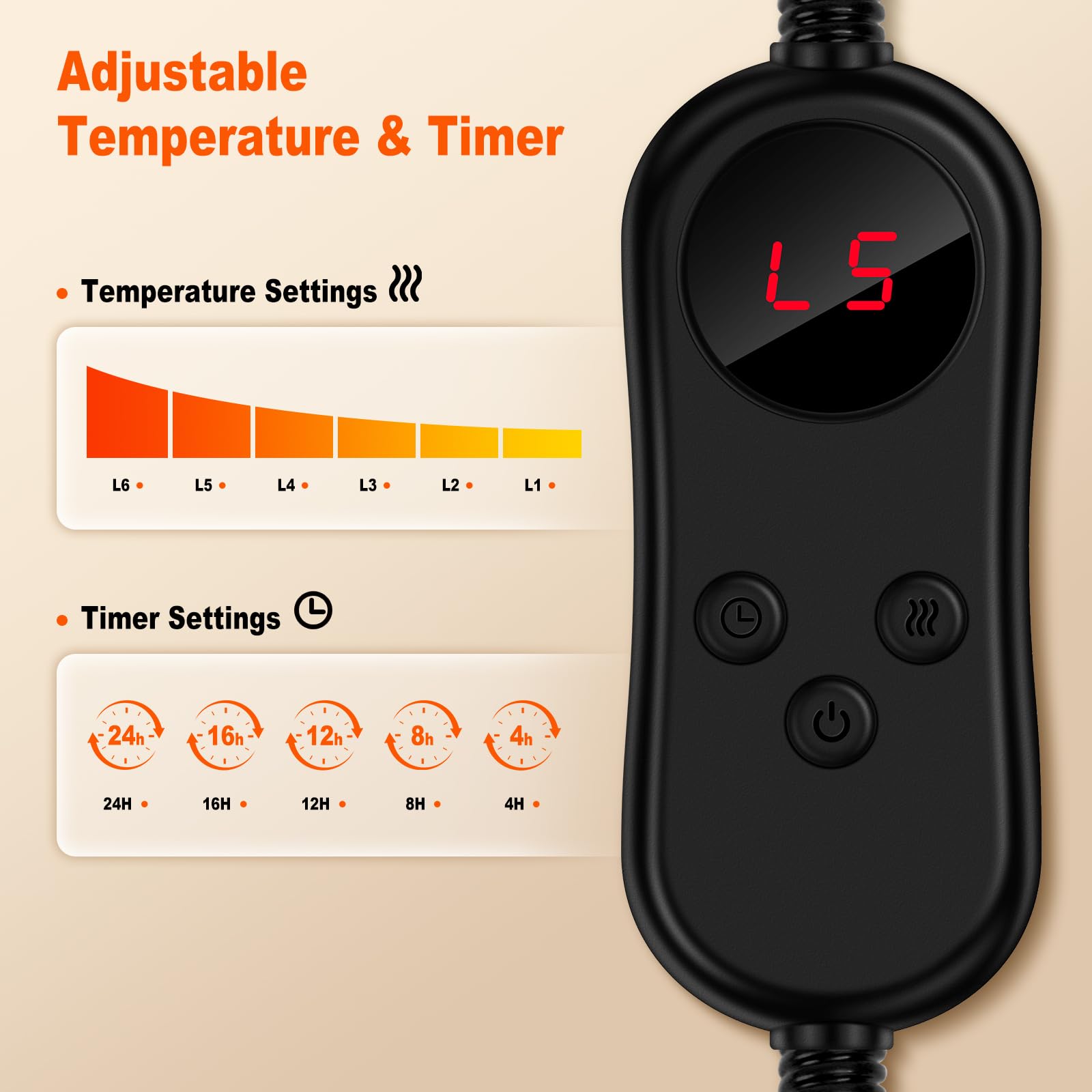 herehomi temporizador para cama de gatos, uso seguro programable