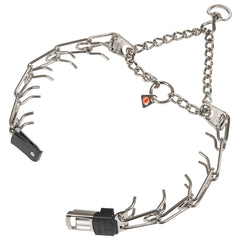 Collar Herm Sprenger con anillo en D giratorio 360° para evitar enredos.