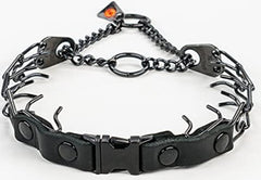 Collar Herm Sprenger con cierre de liberación rápida, negro y resistente para entrenamiento diario.