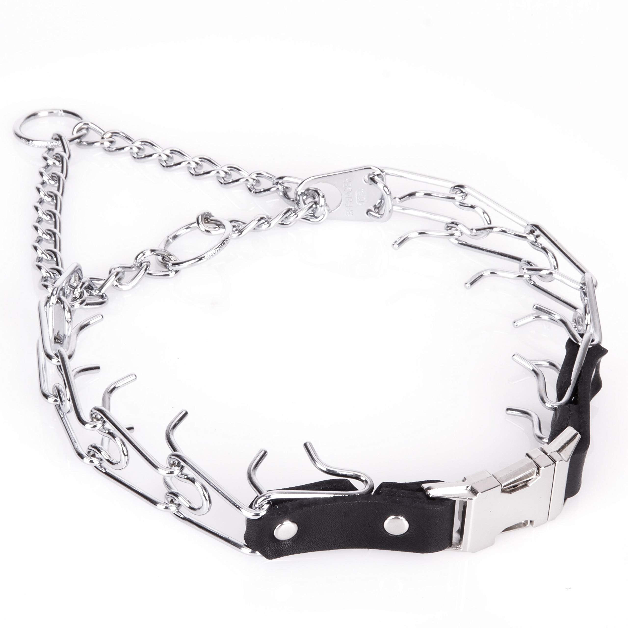 Collar Herm Sprenger con cierre rápido, para entrenamiento seguro y fácil de quitar tras paseos.