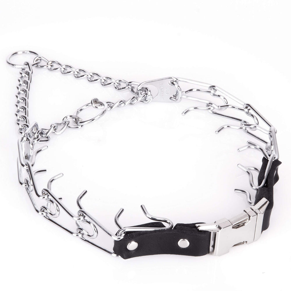 Collar Herm Sprenger con cierre rápido, para entrenamiento seguro y fácil de quitar tras paseos.