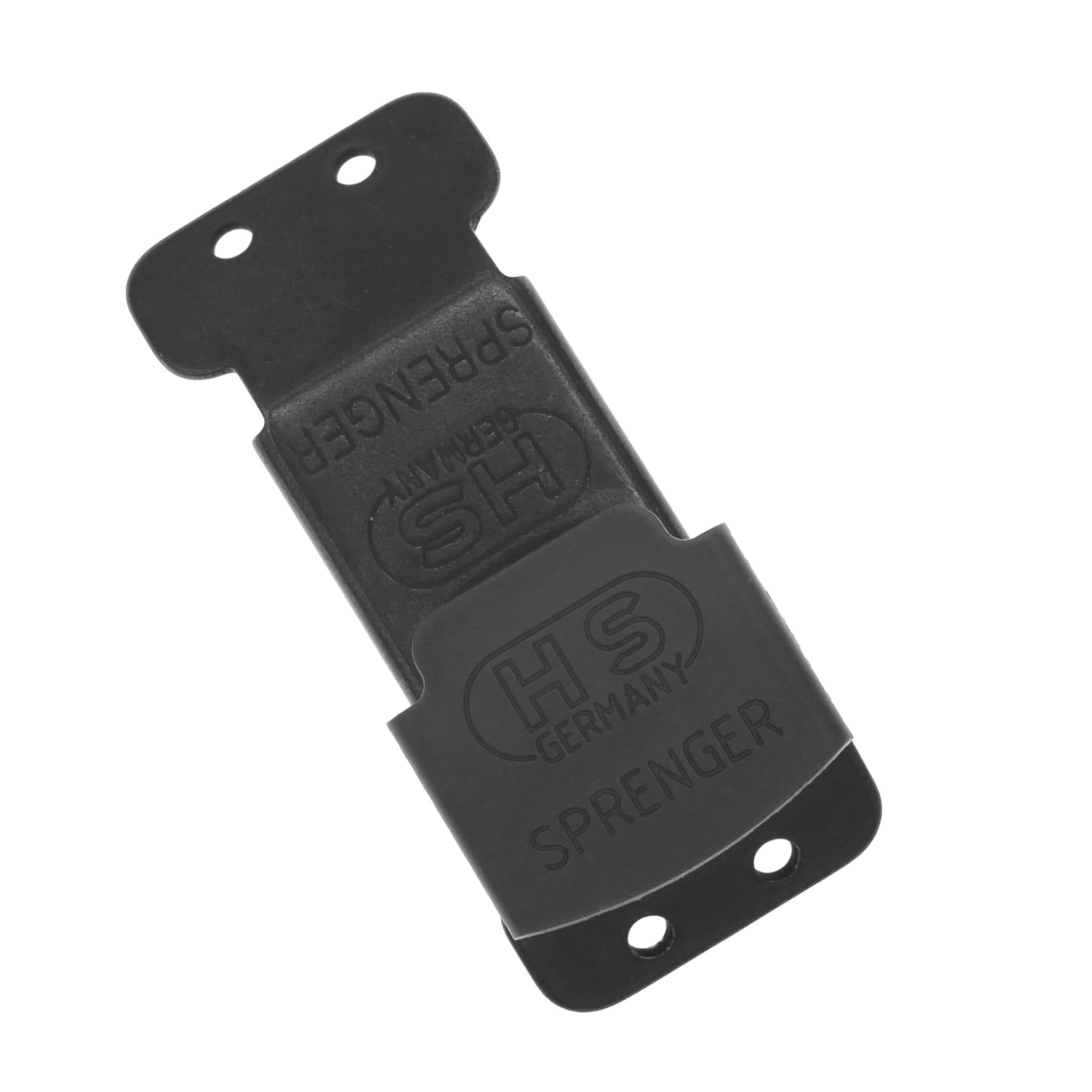 Bucle Herm Sprenger ClickLock negro de acero inoxidable con cobertura plástica protectora.