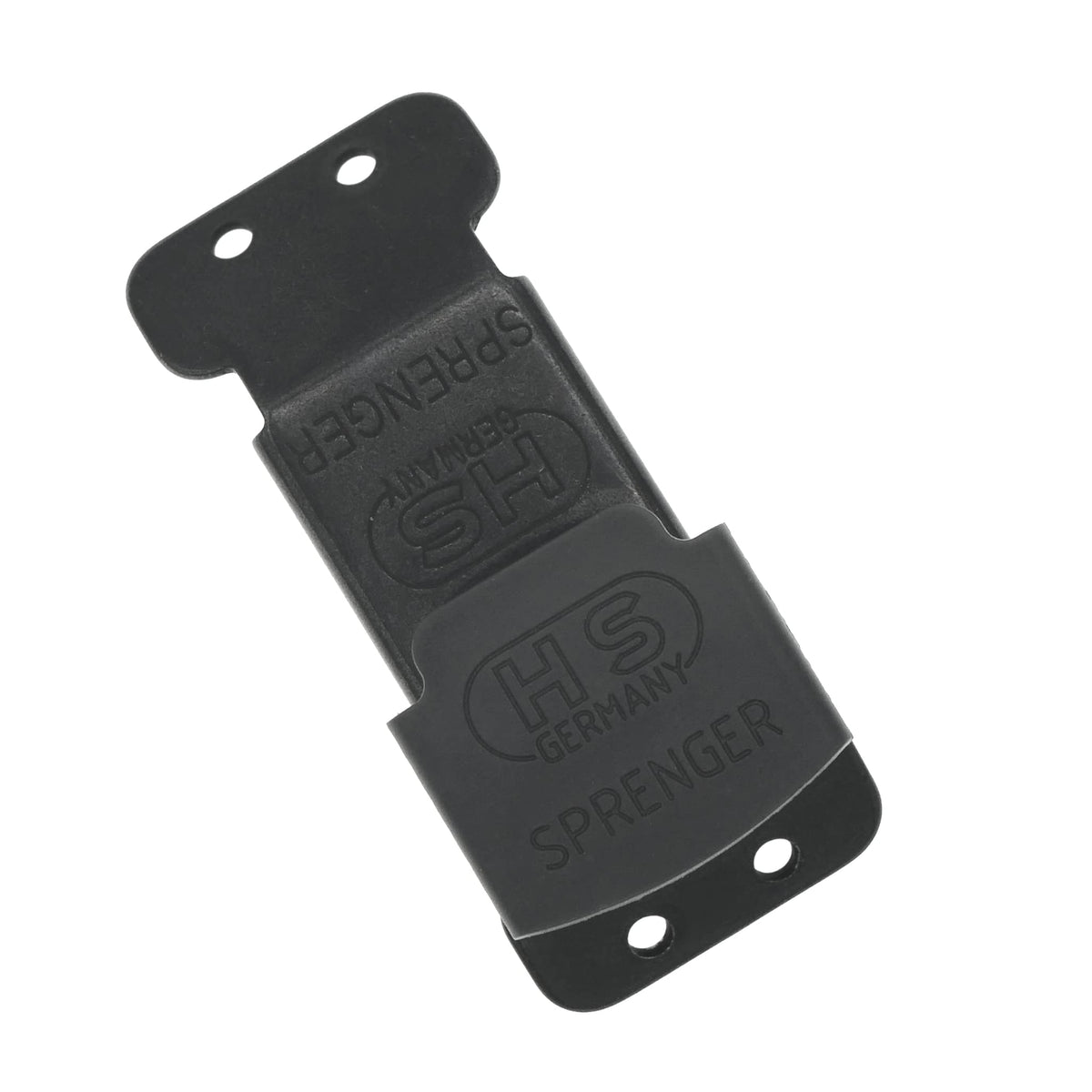 Bucle Herm Sprenger ClickLock negro de acero inoxidable con cobertura plástica protectora.