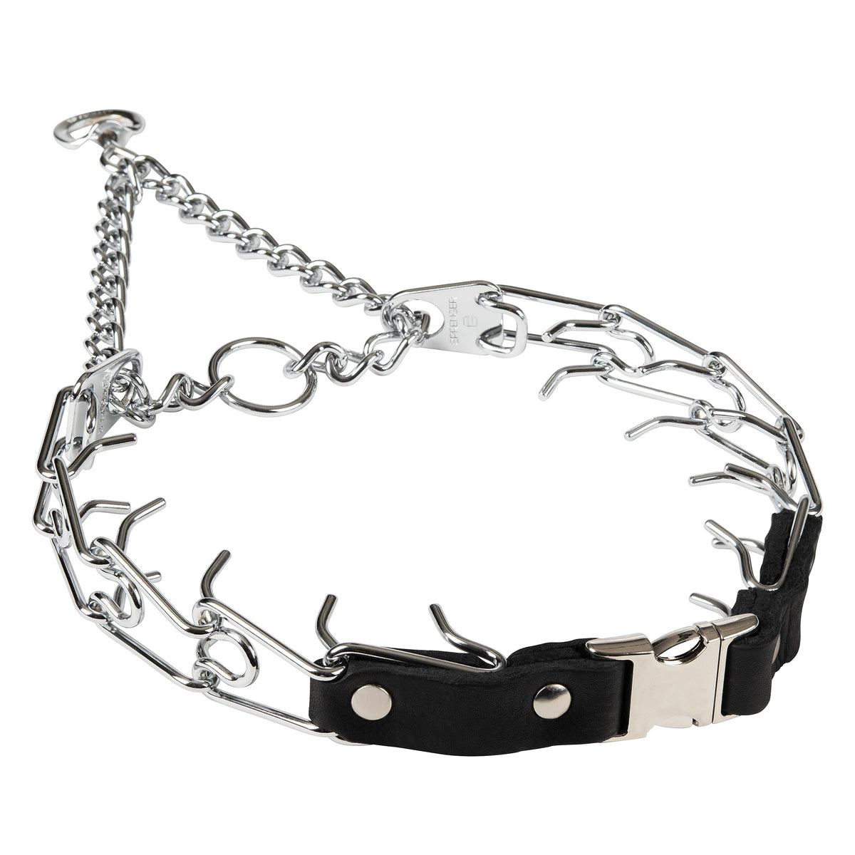 Collar Herm Sprenger 3mm con cierre rápido en primer plano para entrenamiento