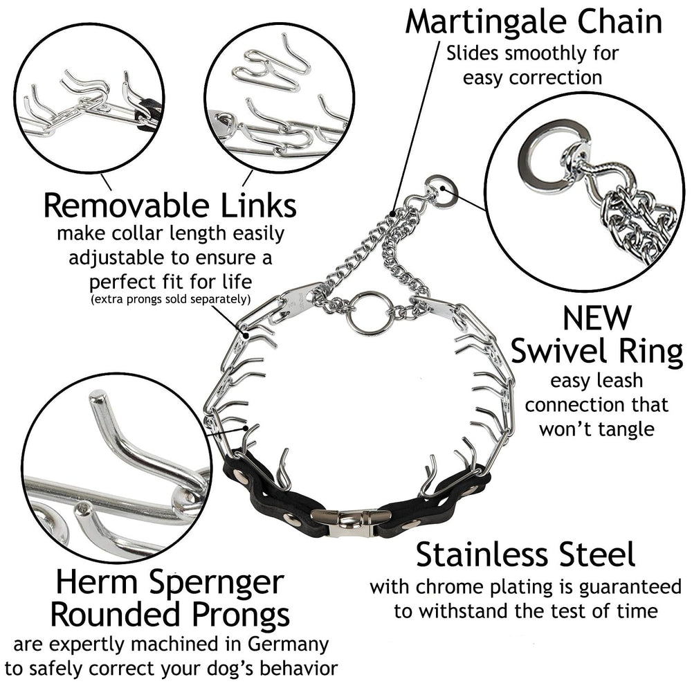 Puntas de 3mm del collar Herm Sprenger en acero cromado de Alemania para durabilidad