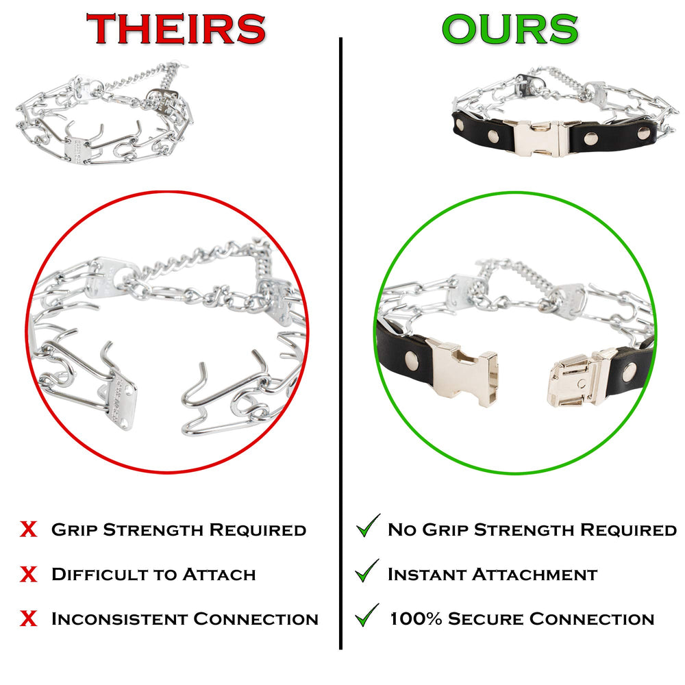 Collar Herm Sprenger de acero inoxidable con diseño ergonómico para uso diario.